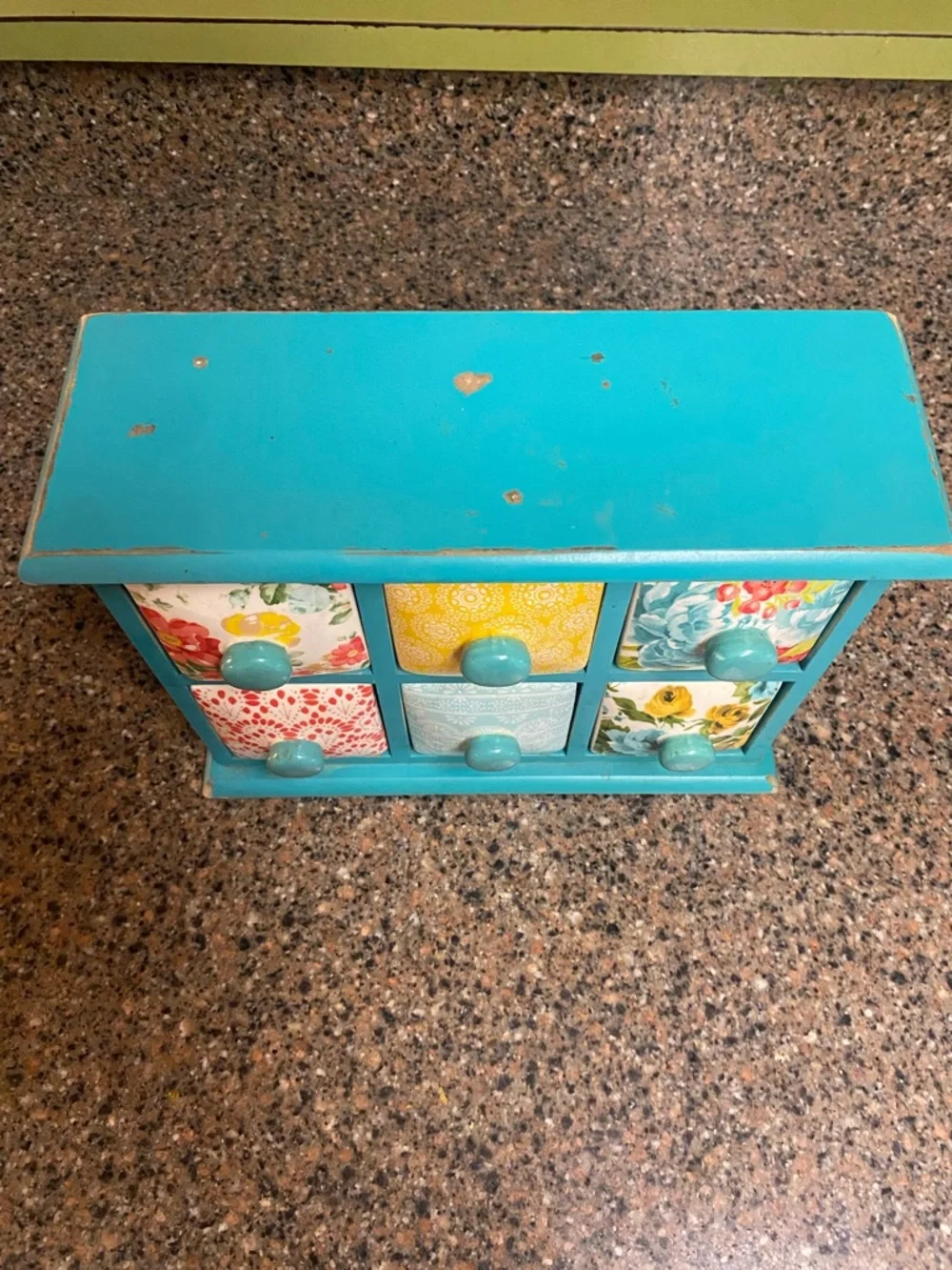 The Pioneer Woman Vintage Floral 6-Drawer Spice & Tea Box- Retired - Picture 2 of 10